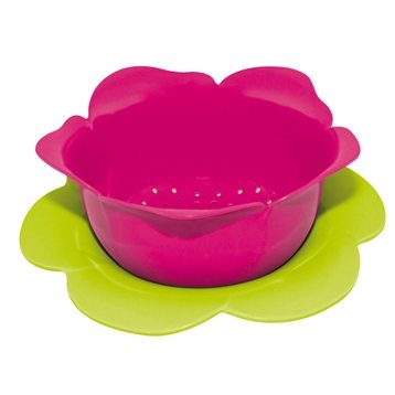 Passoires, chinois et tamis : Set passoire et soucoupe framboise vert